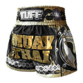 TUFF Muay Thai Boxing Shorts Golden Gladiator in Black