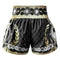 TUFF Muay Thai Boxing Shorts Golden Gladiator in Black