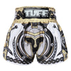 TUFF Muay Thai Boxing Shorts Golden Gladiator in White