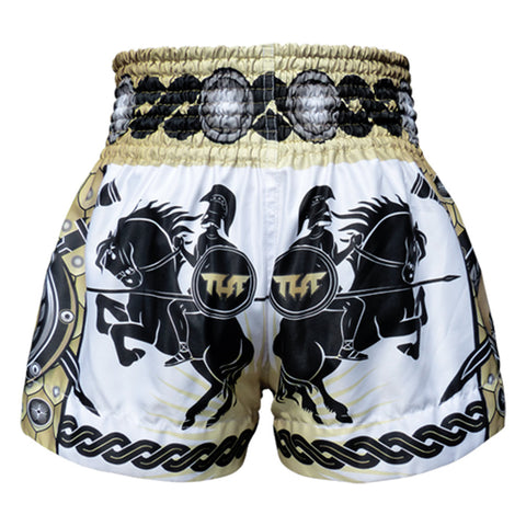 TUFF Muay Thai Shorts Boxing Trunks Traditional Style (TUF-MS634-WHT)