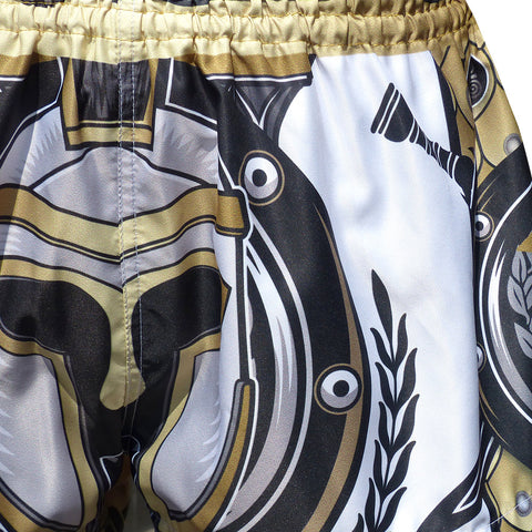 TUFF Muay Thai Shorts Boxing Trunks Traditional Style (TUF-MS634-WHT)
