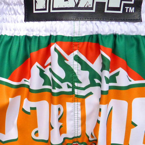 TUFF Muay Thai Shorts Boxing Trunks Traditional Style (TUF-MS635-GRN)