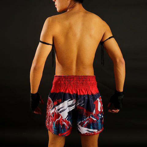 TUFF Muay Thai Shorts Boxing Trunks Traditional Style (TUF-MS635-NVB)
