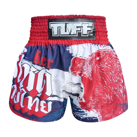 TUFF Muay Thai Shorts Boxing Trunks Traditional Style (TUF-MS635-NVB)