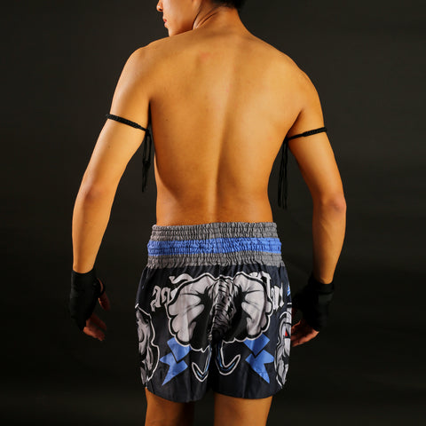 TUFF Muay Thai Shorts Boxing Trunks Traditional Style (TUF-MS636-NVB)