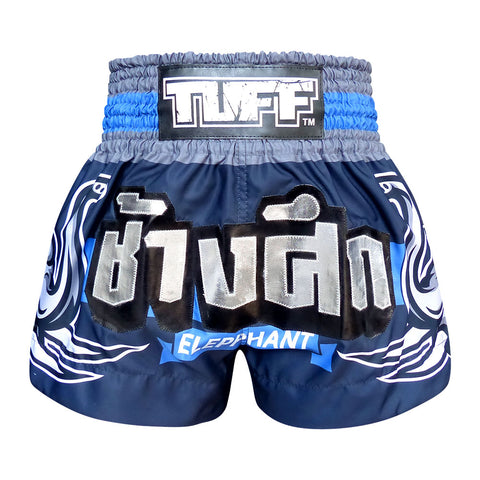 TUFF Muay Thai Shorts Boxing Trunks Traditional Style (TUF-MS636-NVB)
