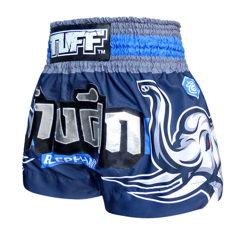 TUFF Muay Thai Shorts Boxing Trunks Traditional Style (TUF-MS636-NVB)