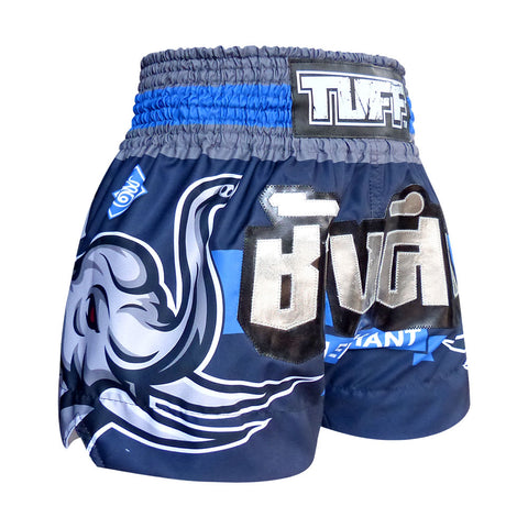 TUFF Muay Thai Shorts Boxing Trunks Traditional Style (TUF-MS636-NVB)