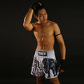 TUFF Muay Thai Boxing Shorts White War Elephant