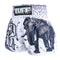 TUFF Muay Thai Boxing Shorts White War Elephant