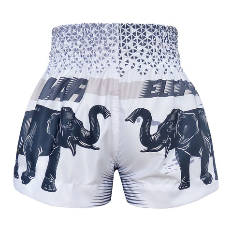 TUFF Muay Thai Shorts Boxing Trunks Traditional Style (TUF-MS636-WHT)