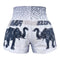 TUFF Muay Thai Boxing Shorts White War Elephant