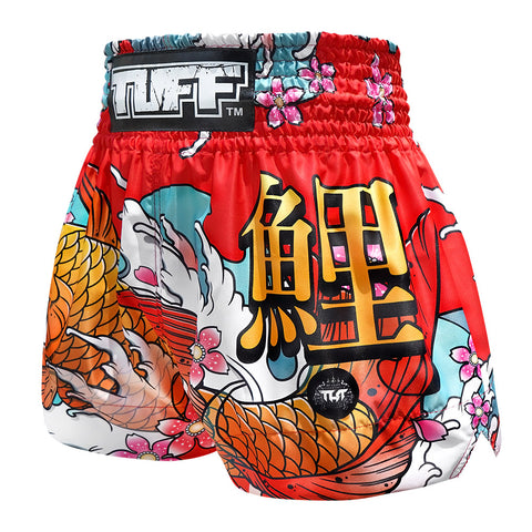 TUFF Muay Thai Boxing Shorts "Red Japanese Koi Fish"