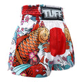 TUFF Muay Thai Boxing Shorts White Japanese Koi Fish