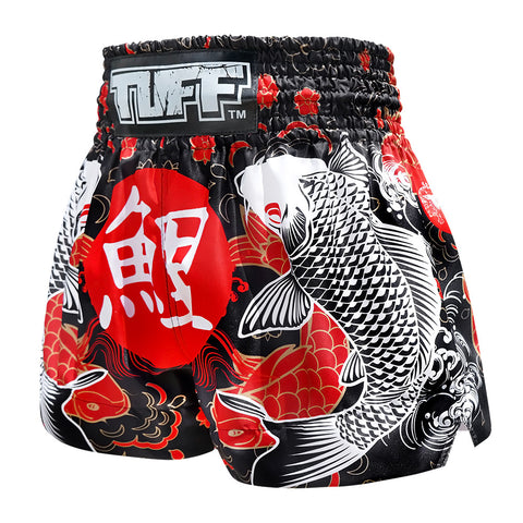 TUFF Muay Thai Shorts Boxing Trunks Traditional Style (TUF-MS638-BLK)