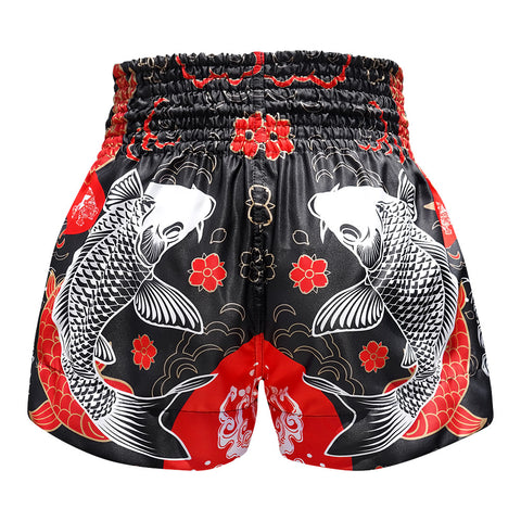 TUFF Muay Thai Shorts Boxing Trunks Traditional Style (TUF-MS638-BLK)