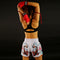 TUFF Muay Thai Boxing Shorts "White Japanese Koi Fish With Muay Thai Text"