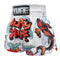 TUFF Muay Thai Boxing Shorts "White Japanese Koi Fish With Muay Thai Text"