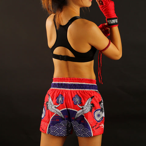 TUFF Muay Thai Shorts Boxing Trunks Traditional Style (TUF-MS639-RED)