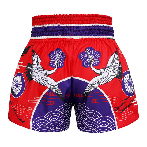 TUFF Muay Thai Shorts Boxing Trunks Traditional Style (TUF-MS639-RED)