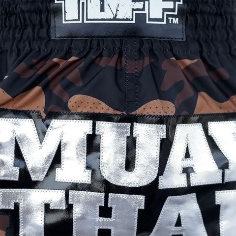 TUFF Muay Thai Shorts Boxing Trunks Traditional Style (TUF-MS640-BRN)