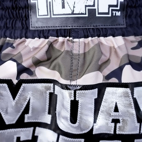 TUFF Muay Thai Shorts Boxing Trunks Traditional Style (TUF-MS640-GRY)
