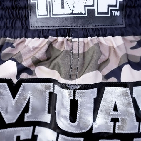 TUFF Muay Thai Boxing Shorts New Grey Military Camouflage