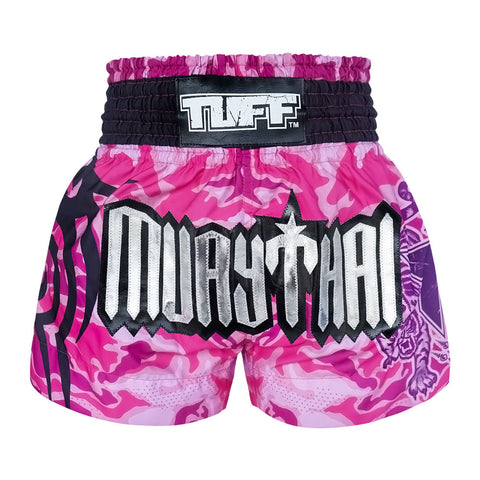 TUFF Muay Thai Shorts Boxing Trunks Traditional Style (TUF-MS640-PNK)
