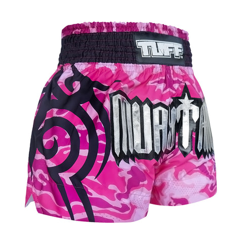 TUFF Muay Thai Shorts Boxing Trunks Traditional Style (TUF-MS640-PNK)