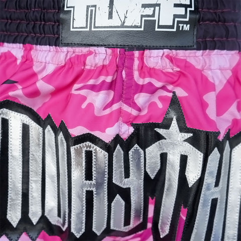 TUFF Muay Thai Shorts Boxing Trunks Traditional Style (TUF-MS640-PNK)