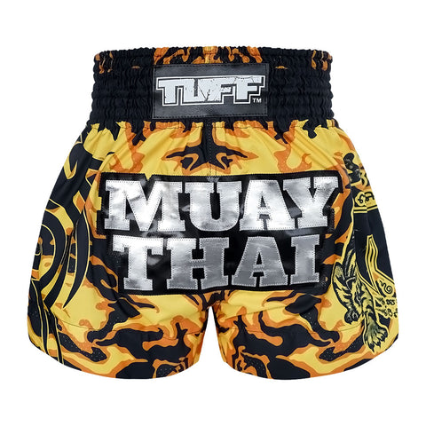 TUFF Muay Thai Shorts Boxing Trunks Traditional Style (TUF-MS640-YLW)