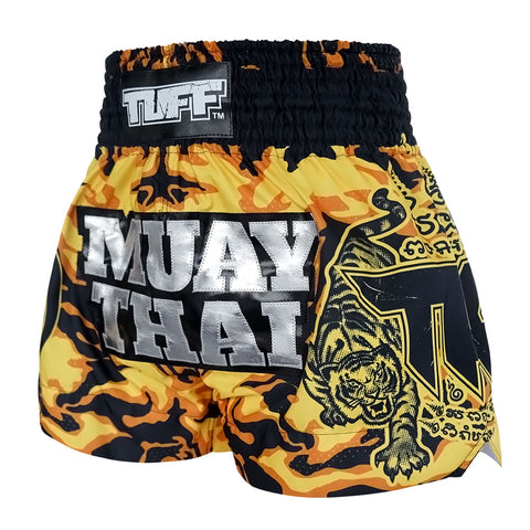 TUFF Muay Thai Shorts Boxing Trunks Traditional Style (TUF-MS640-YLW)