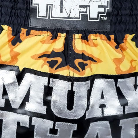 TUFF Muay Thai Shorts Boxing Trunks Traditional Style (TUF-MS640-YLW)