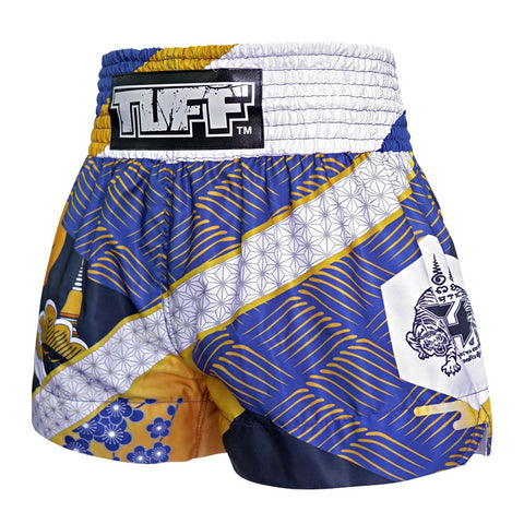 TUFF Muay Thai Shorts Boxing Trunks Traditional Style (TUF-MS651-BLU)