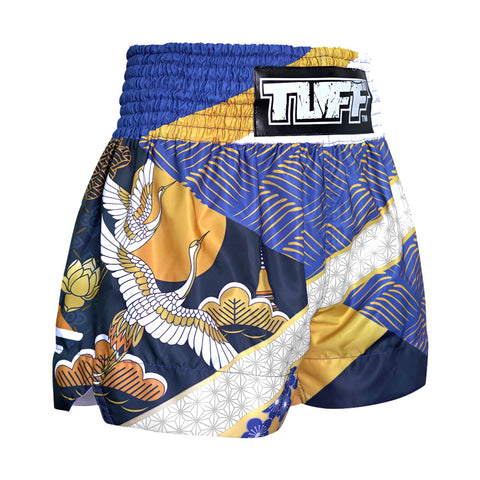 TUFF Muay Thai Shorts Boxing Trunks Traditional Style (TUF-MS651-BLU)