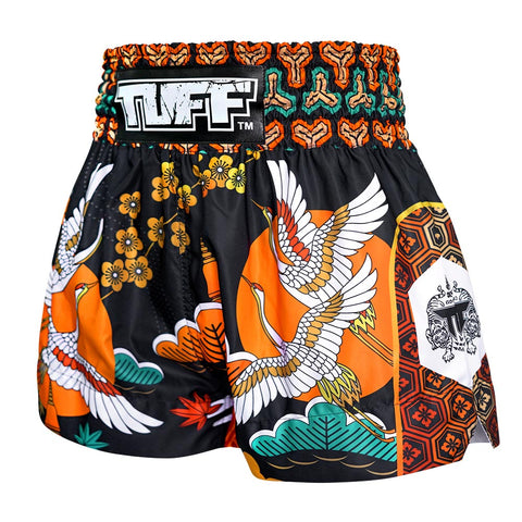 TUFF Muay Thai Shorts Boxing Trunks Traditional Style (TUF-MS652-ORG)
