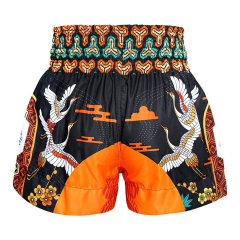 TUFF Muay Thai Shorts Boxing Trunks Traditional Style (TUF-MS652-ORG)