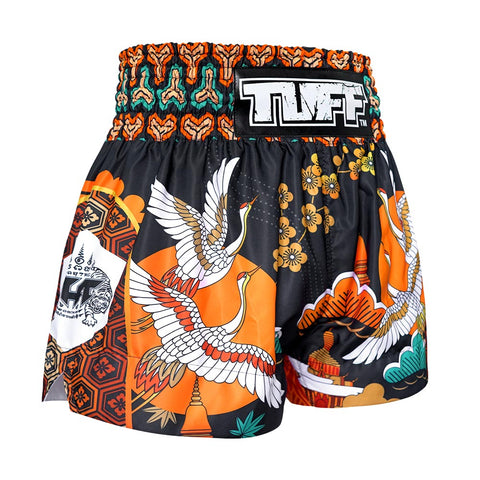 TUFF Muay Thai Shorts Boxing Trunks Traditional Style (TUF-MS652-ORG)