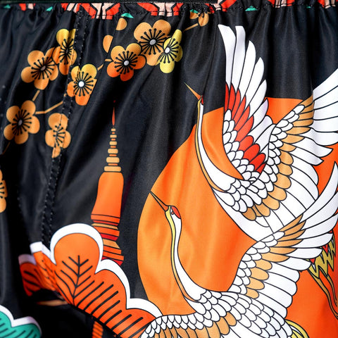 TUFF Muay Thai Shorts Boxing Trunks Traditional Style (TUF-MS652-ORG)