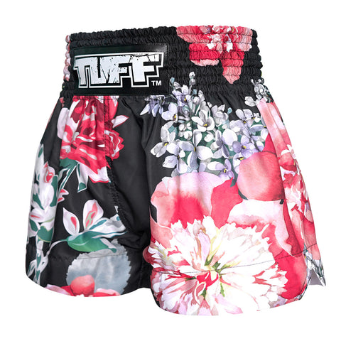 TUFF Muay Thai Shorts Boxing Trunks Traditional Style (TUF-MS655-BLK)