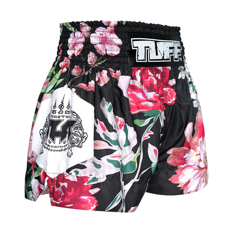 TUFF Muay Thai Shorts Boxing Trunks Traditional Style (TUF-MS655-BLK)