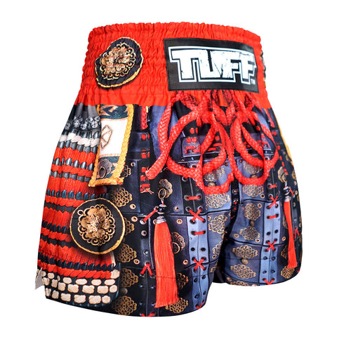 TUFF Muay Thai Shorts Boxing Trunks Traditional Style (TUF-MS657-RED)