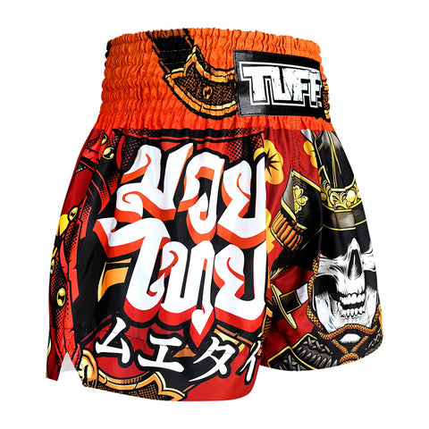 TUFF Muay Thai Shorts Boxing Trunks Traditional Style (TUF-MS658-RED)