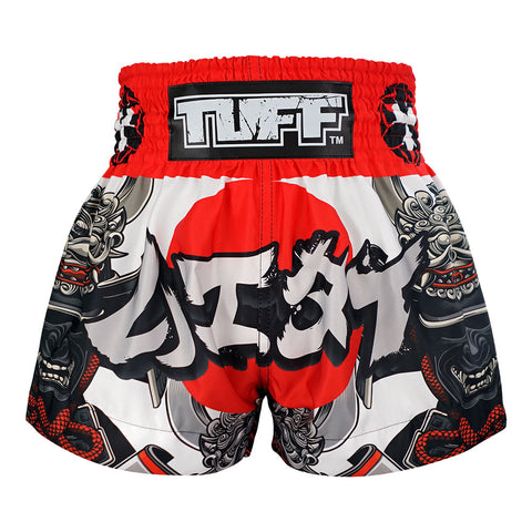 TUFF Muay Thai Shorts Boxing Trunks Traditional Style (TUF-MS659-WHT)