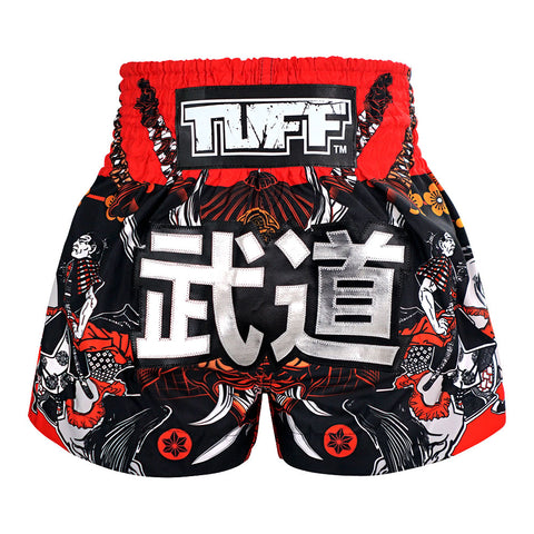 TUFF Muay Thai Shorts Boxing Trunks Traditional Style (TUF-MS660-BLK)