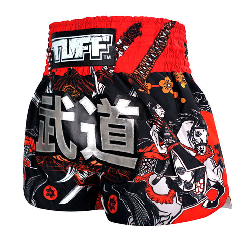 TUFF Muay Thai Shorts Boxing Trunks Traditional Style (TUF-MS660-BLK)