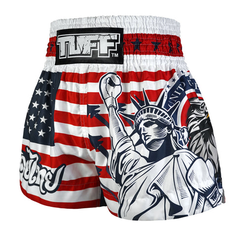 TUFF Muay Thai Shorts Boxing Trunks Traditional Style (TUF-MS662-NVB)