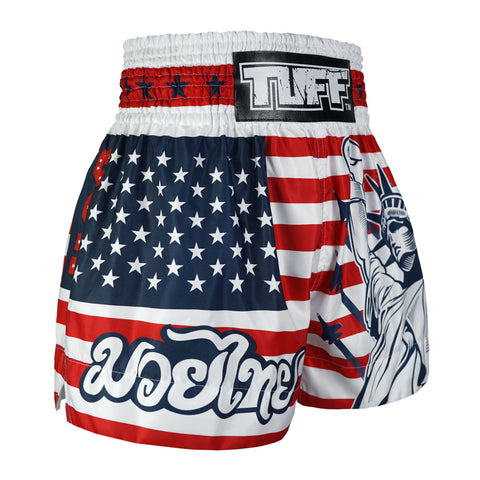 TUFF Muay Thai Shorts Boxing Trunks Traditional Style (TUF-MS662-NVB)