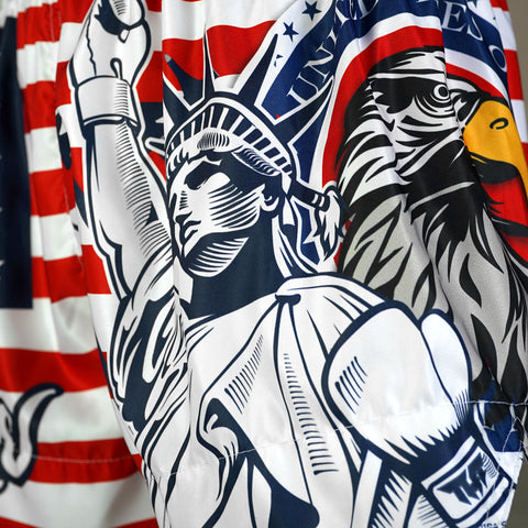 TUFF Muay Thai Shorts Boxing Trunks Traditional Style (TUF-MS662-NVB)