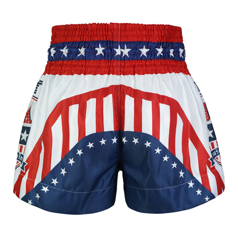TUFF Muay Thai Shorts Boxing Trunks Traditional Style (TUF-MS663-WHT)